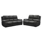 Bella Grey Fabric 3 + 2 Sofa Set Manual Recliner 