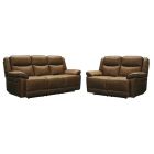 Tori 3 + 2 Electric Recliner Brown Fabric Sofa Set