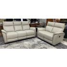 Zora 3 + 2 Electric Recliners Pearl Grey Corrected Grain Leather