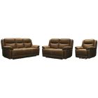 Tori 3 + 2 + 1 Manual Recliner Brown Fabric Sofa Set