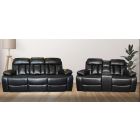 Somerton 3 + 2 Black Leathaire Maunal Recliner Sofas With Drinks Holders
