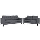 Astrid 3 + 2 Charcoal Grey Fabic Sofa Set