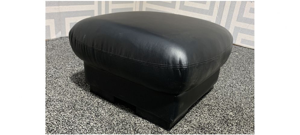 black leather sofa stool