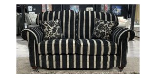 Longbridge Black And Beige Striped Fabric 3 + 2 Sofa Set With Formal Back And Chrome Legs Available In A Selection Of Fabrics