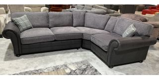 Darwin Rhf Grey Fabric Sofa With Wooden Legs Ex-Display Showroom Model 51057