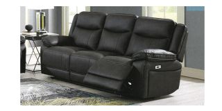 Tori 3 Seater Electric Recliner Charcoal Fabric Sofa