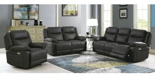 Tori 3 + 2 + 1 Electric Recliner Charcoal Fabric Sofa Set