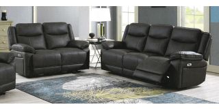 Tori 3 + 2 Electric Recliner Charcoal Fabric Sofa Set