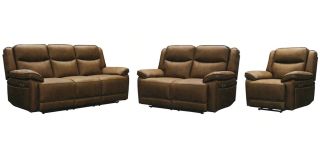 Tori 3 + 2 + 1 Electric Recliner Brown Fabric Sofa Set