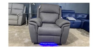 Deny Dark Grey Electric Recliner Armchair With Led Lighting Usb Port