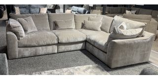 Cream Rhf Fabric Corner Sofa Ex-Display Showroom Model 51107