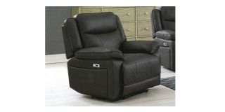 Tori 1 Seater Manual Recliner Charcoal Fabric Armchair