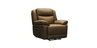 Tori 1 Seater Manual Recliner Brown Fabric Armchair