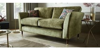 Idolic 3 + 2 Olive Fabric Sofa Set With Dark Wooden Legs