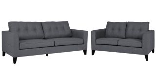 Astrid 3 + 2 Charcoal Grey Fabic Sofa Set