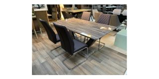 Atlantis 1.6m Marble Effect Dining Table (Few Marks) With 4 Dark Purple Two Tone Fabric Chairs - Chair(w43m d58cm h100cm) Showroom Clearance Model 51032