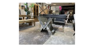 1.8m Glass Crushed Crystal Dining Table Ex-Display Clearance 50880