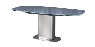 Olivia Grey 1.3m – 1.9m Glass Swivel Extending Dining Table