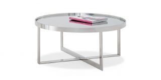 Orla Coffee Table Polished Stainless Steel Frame with Mirrored Top